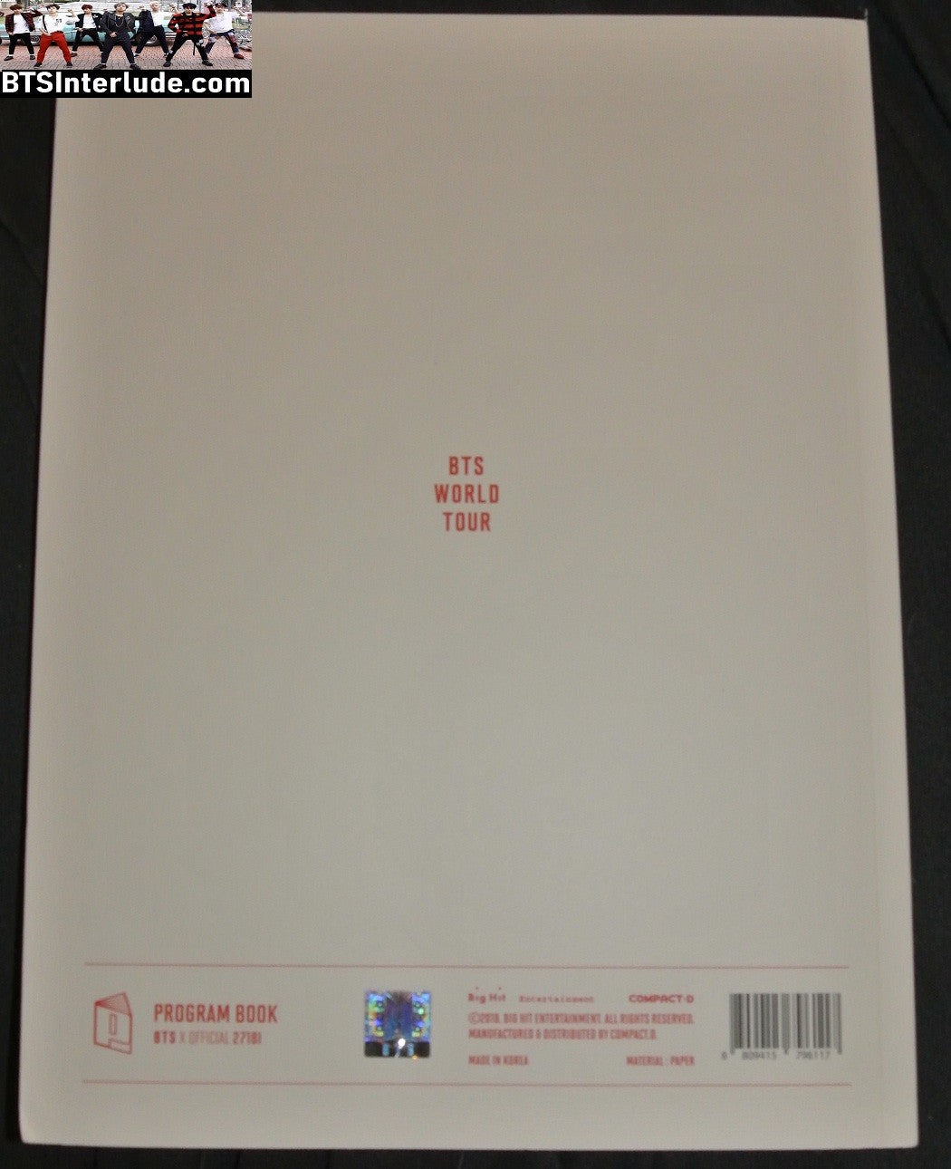 BTS BOOK OFFIAL GROUP LOVE YOURSELF TOUR BOOK 2018 방탄소년단 JUNGKOOK V JIMIN RM J-HOPE SUGA JIN OFFICIAL MERCHANDISE