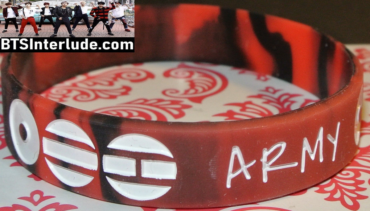 BTS BRACELET SILICONE RED BLACK ARMY ARIRANG WORLD TOUR 방탄소년단 JUNGKOOK V JIMIN RM J-HOPE SUGA JIN