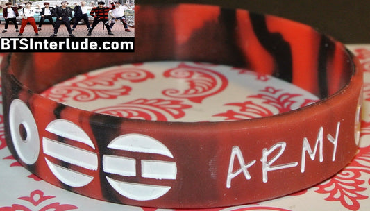 BTS BRACELET SILICONE RED BLACK ARMY ARIRANG WORLD TOUR 방탄소년단 JUNGKOOK V JIMIN RM J-HOPE SUGA JIN