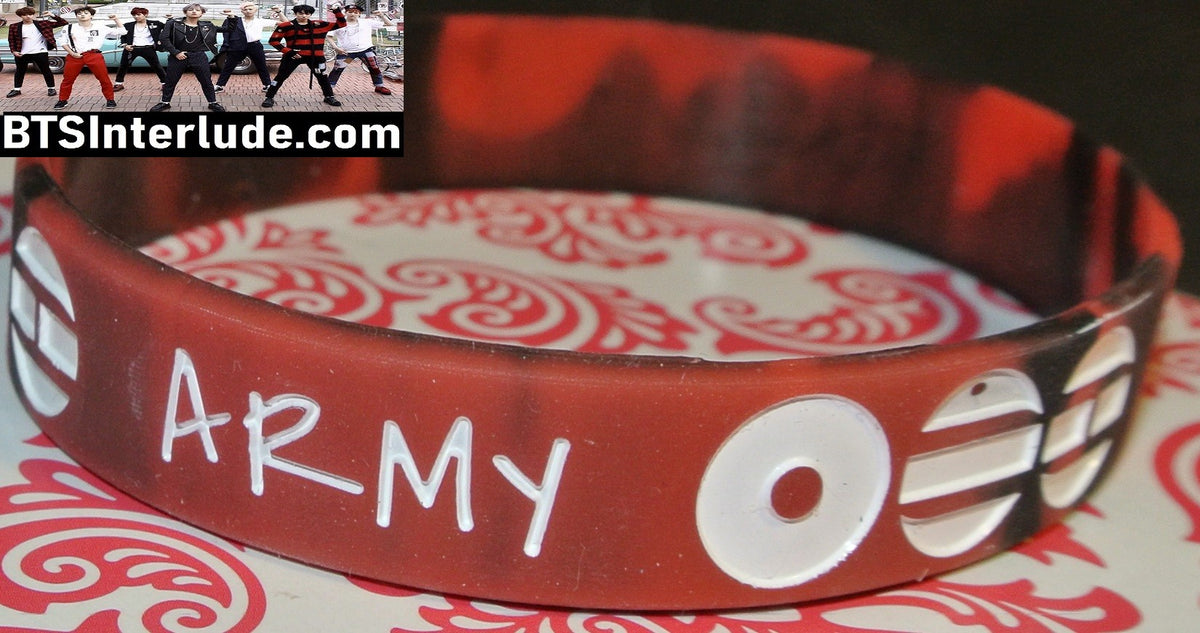 BTS BRACELET SILICONE RED BLACK ARMY ARIRANG WORLD TOUR 방탄소년단 JUNGKOOK V JIMIN RM J-HOPE SUGA JIN