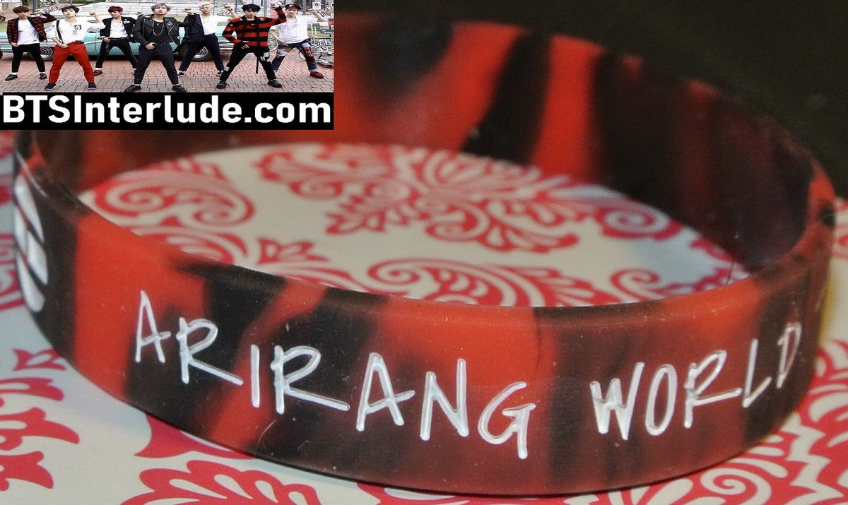 BTS BRACELET SILICONE RED BLACK ARMY ARIRANG WORLD TOUR 방탄소년단 JUNGKOOK V JIMIN RM J-HOPE SUGA JIN