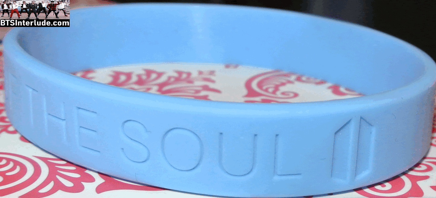 BTS BRACELET SILICONE BLUE MAP OF THE SOUL MOTS WORDS & DOORS 방탄소년단 JUNGKOOK V JIMIN RM J-HOPE SUGA JIN