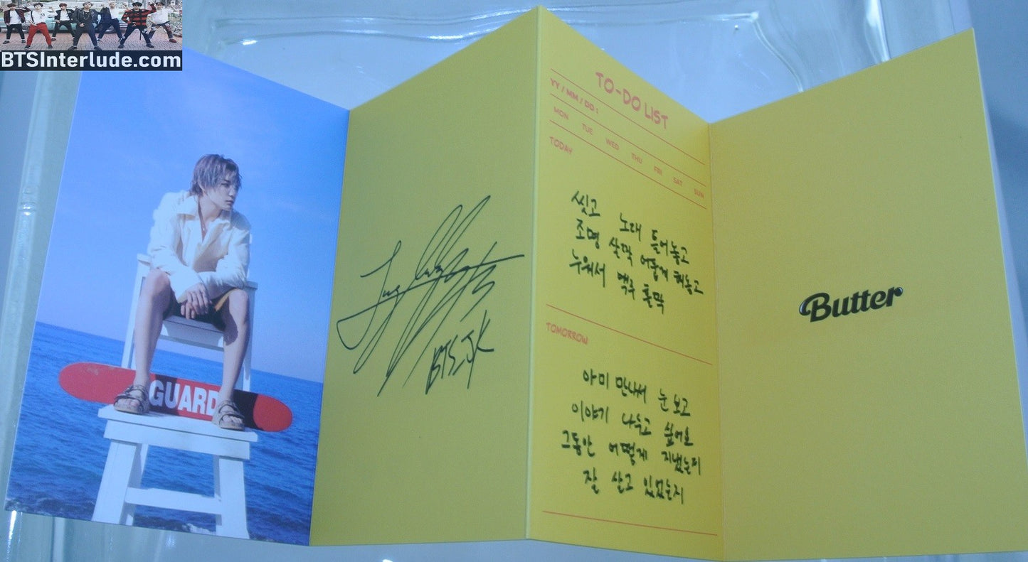 BTS MESSAGE TRIFOLD BUTTER JEON JUNGKOOK 전정국 MESSAGE CARD FOLDING FOLDED NEW OFFICIAL MERCHANDISE