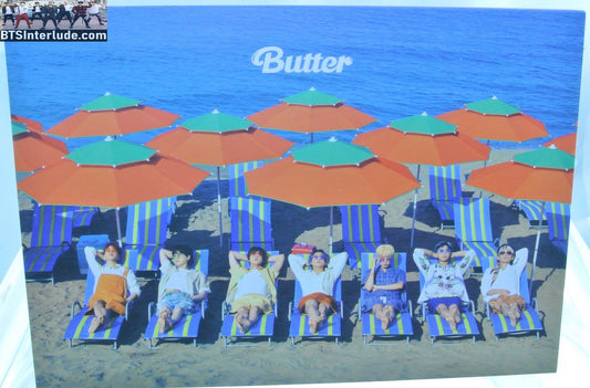 BTS STANDEE GROUP BUTTER PEACHES BEACH UMBRELLAS JUNGKOOK V JIMIN RM J-HOPE SUGA JIN PHOTO STAND NEW OFFICIAL MERCHANDISE