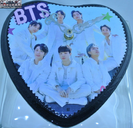BTS CLOCK HEART WOOD GROUP SILVER HANDS WHITE SUITS JUNGKOOK V JIMIN RM J-HOPE SUGA JIN