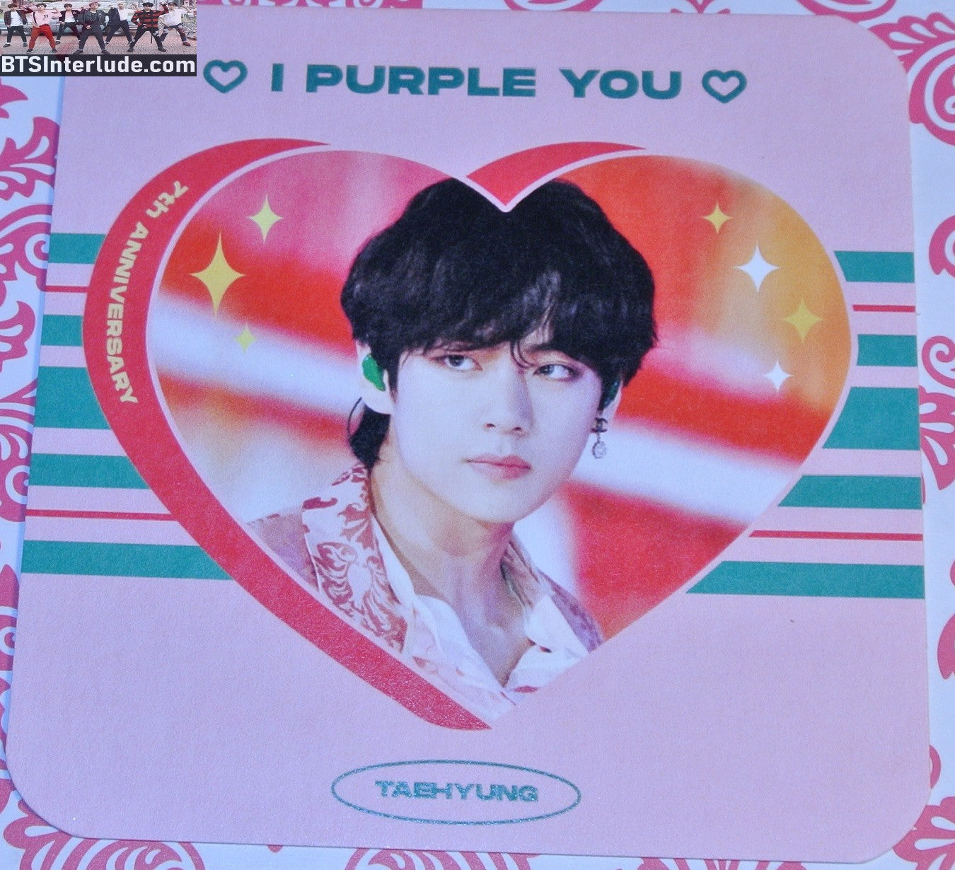 BTS COASTER FANSITE V KIM TAEHYUNG 김태형 2019 GAYO PINK JACKET SHIRT NUNA V FANSITE WE ARE ALWAYS TOGETHER
