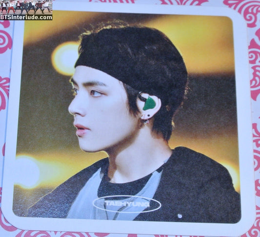 BTS COASTER FANSITE V KIM TAEHYUNG 김태형 BLACK HOODIE BANDANA PROFILE NUNA V FANSITE WE ARE ALWAYS TOGETHER