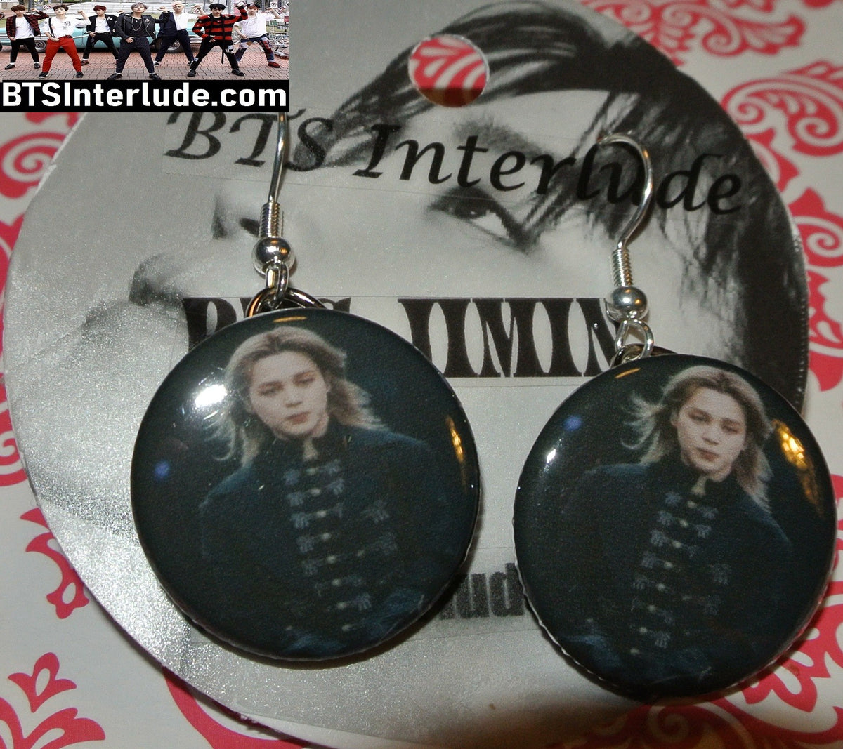 BTS EARRINGS BUTTON PARK JIMIIN 박지민 2 IN 1 ID ARIRANG BLOND HAIR DIOR JACKET PIERCED OR CLIP DANGLE DROP