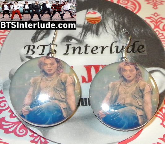 BTS EARRINGS BUTTON PARK JIMIIN 박지민 2 IN 1 ID ARIRANG LA SOFI TONGUE PIERCED OR CLIP DANGLE DROP