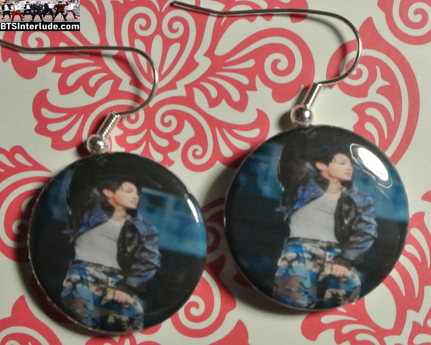 BTS EARRINGS BUTTON JEON JUNGKOOK 전정국 2 IN 1 ARIRANG ARM UP PIERCED OR CLIP DANGLE DROP