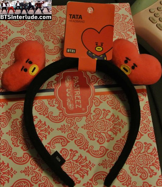 BTS HEADBAND BT21 TATA NEW V KIM TAEHYUNG 김태형 RED HEART TATAS NEW IN PACKAGE