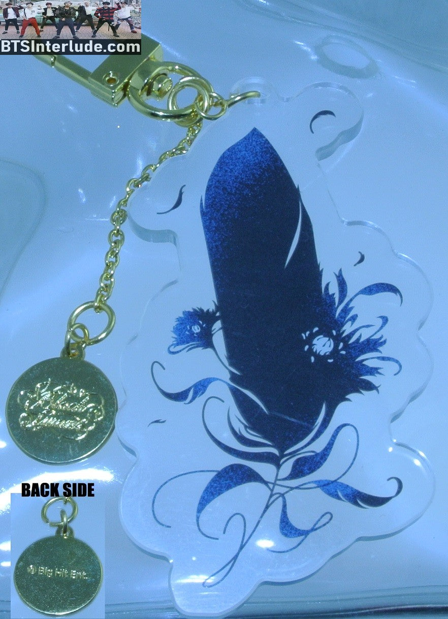 BTS KEYCHAIN ACRYLIC BLACK SWAN FEATHER JUNGKOOK V JIMIN RM J-HOPE SUGA JIN OFFICIAL MERCHANDISE KEYRING KEY CHAIN RING LIMITED EDITION