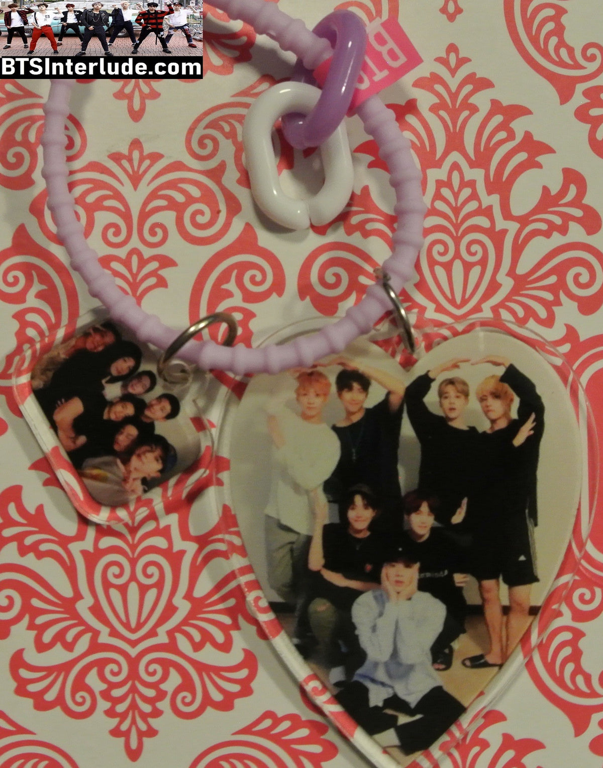 BTS KEYCHAIN ACRYLIC GROUP PURPLE STRETCH 2 PICS HEART MIRROR 방탄소년단 JUNGKOOK V JIMIN RM J-HOPE SUGA JIN KEYRING KEY CHAIN RING LIMITED EDITION