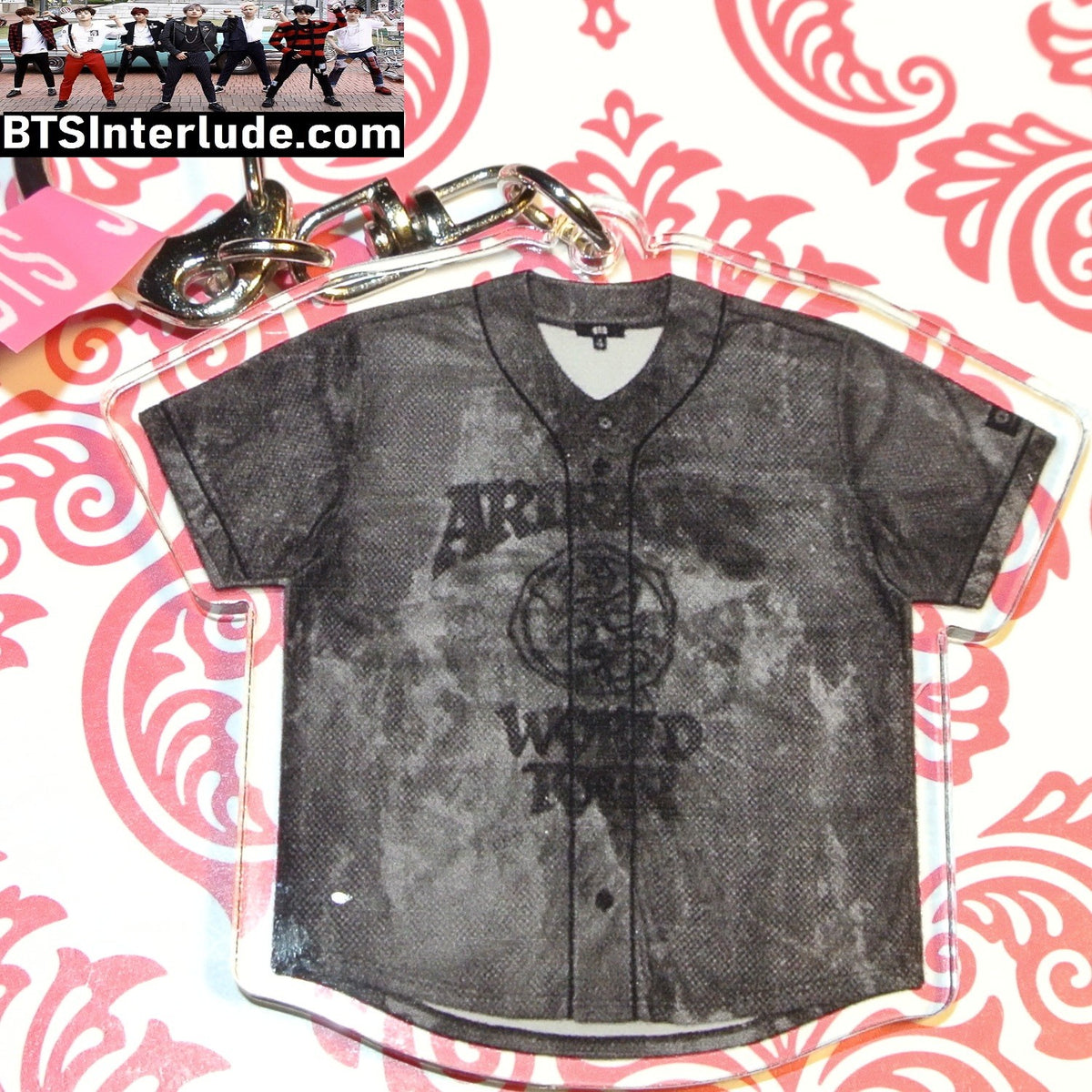 BTS KEYCHAIN ACRYLIC J-HOPE JUNG HOSEOK 정호석 ARIRANG GREY JERSEY 94 CLIP CLASP KEYRING KEY CHAIN RING