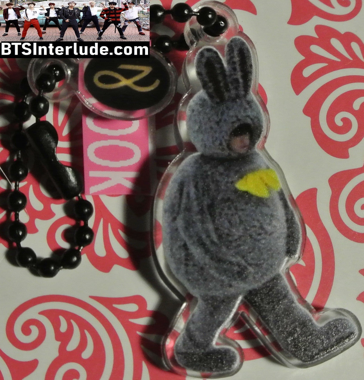 BTS KEYCHAIN ACRYLIC JEON JUNGKOOK 전정국 2 PIC BUNNY COSTUME SIGNATURE KEYRING KEY CHAIN RING