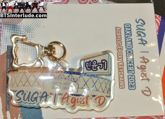 BTS KEYCHAIN ACRYLIC SUGA MIN YOONGI 민윤기 AGUST D TOUR OAKLAND CONCERT DATES KITTY CLASP KEYRING KEY CHAIN RING