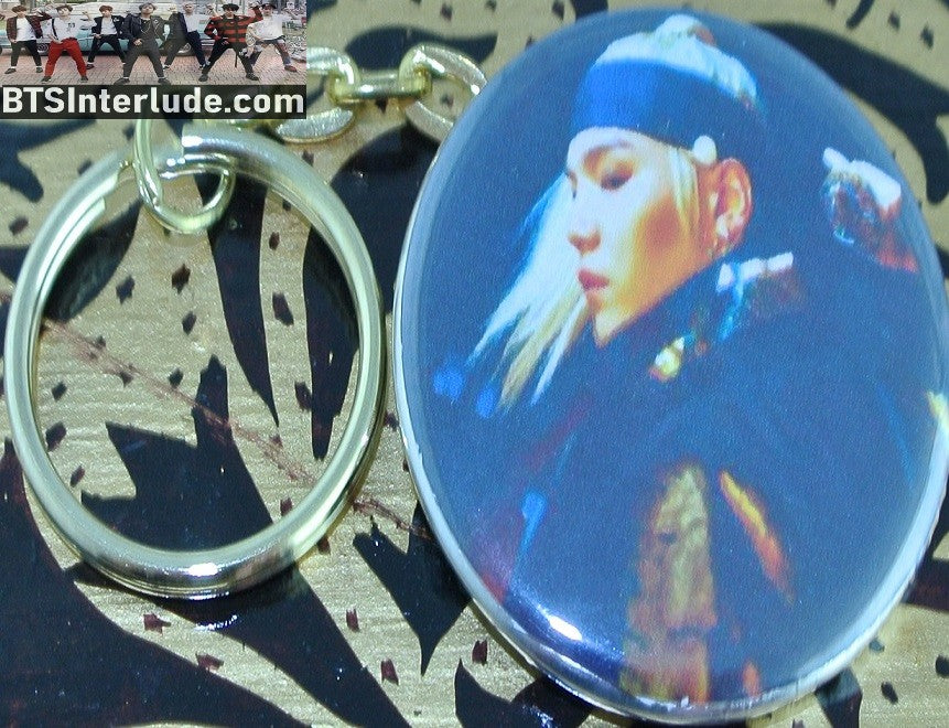 BTS KEYCHAIN BUTTON GOLD SUGA MIN YOONGI 민윤기 AGUST D SWORD KEYRING KEY CHAIN RING