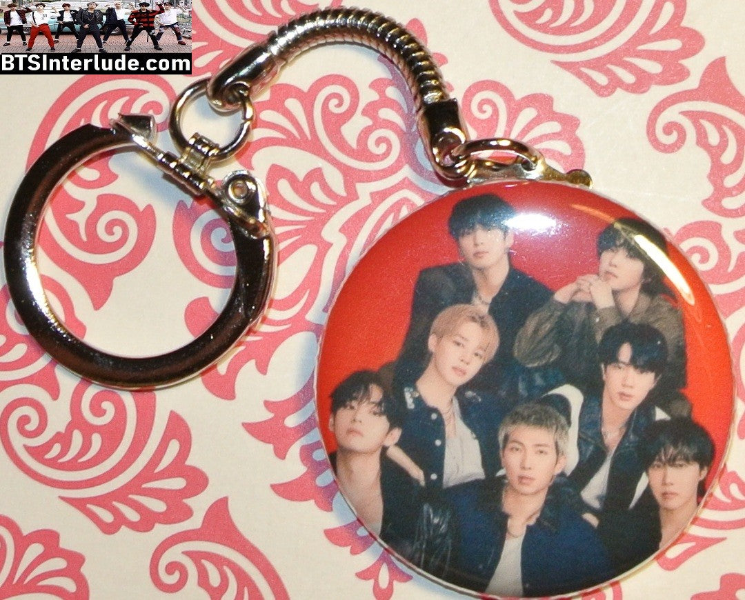 BTS KEYCHAIN BUTTON GROUP ARIRANG RED 방탄소년단 JUNGKOOK V JIMIN RM J-HOPE SUGA JIN KEYRING KEY CHAIN RING