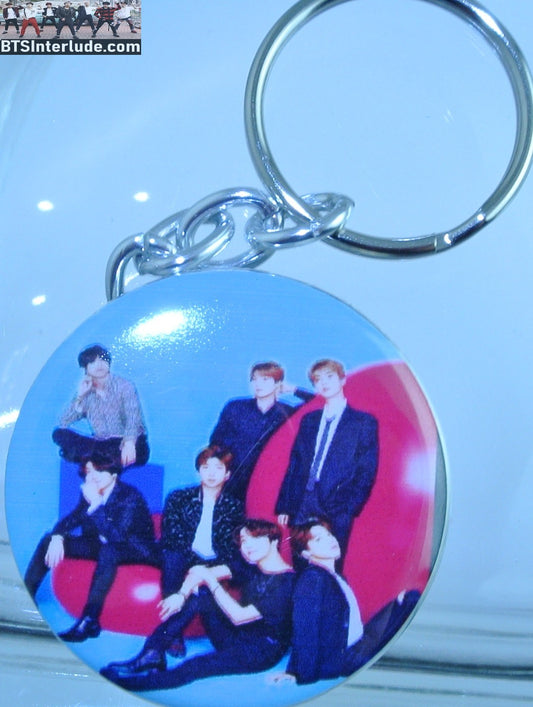 BTS KEYCHAIN BUTTON GROUP PINK BLUE JUNGKOOK V JIMIN RM J-HOPE SUGA JIN KEYRING KEY CHAIN RING