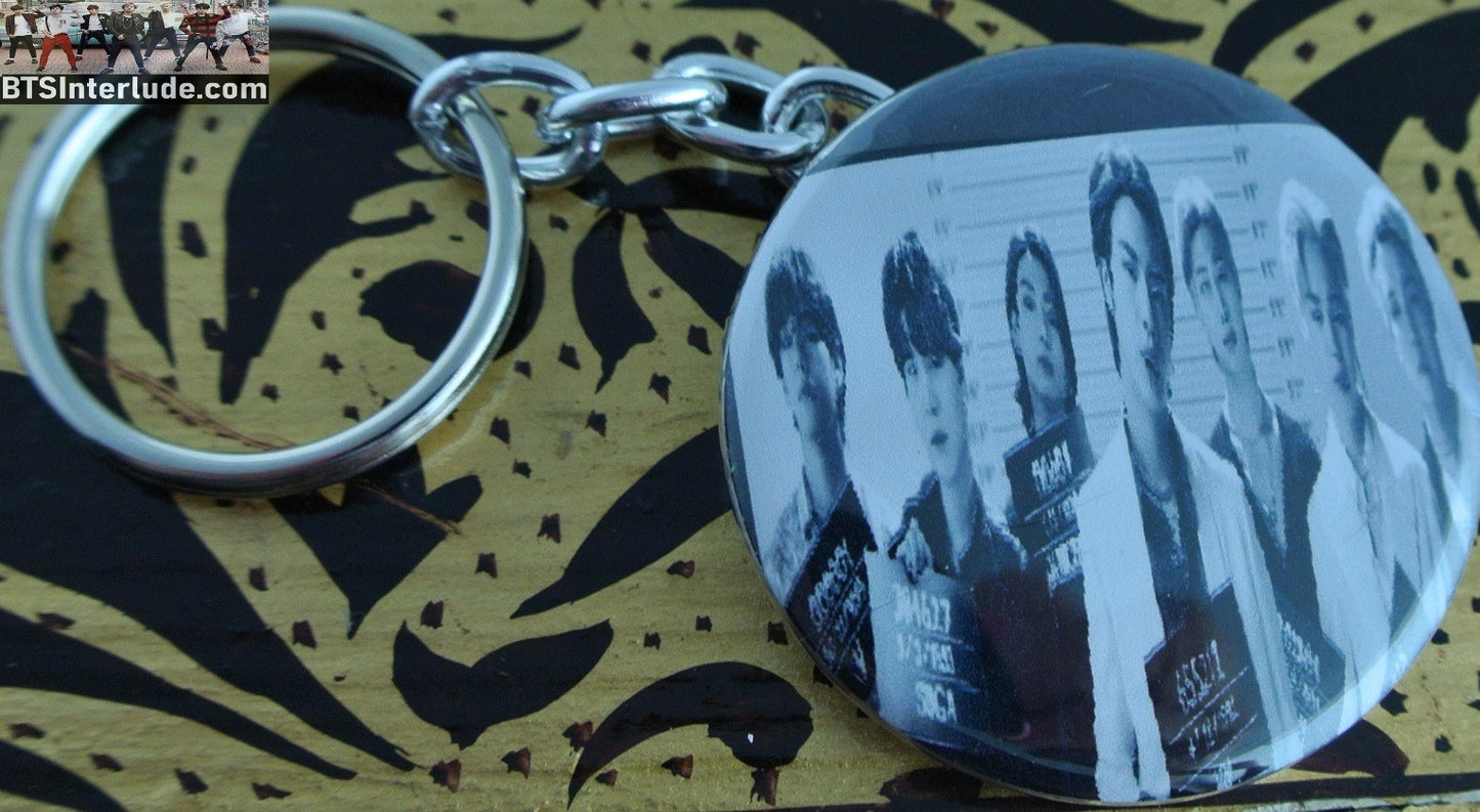 BTS KEYCHAIN BUTTON GROUP BUTTER LINEUP BLACK WHITE JUNGKOOK V JIMIN RM J-HOPE SUGA JIN KEYRING KEY CHAIN RING