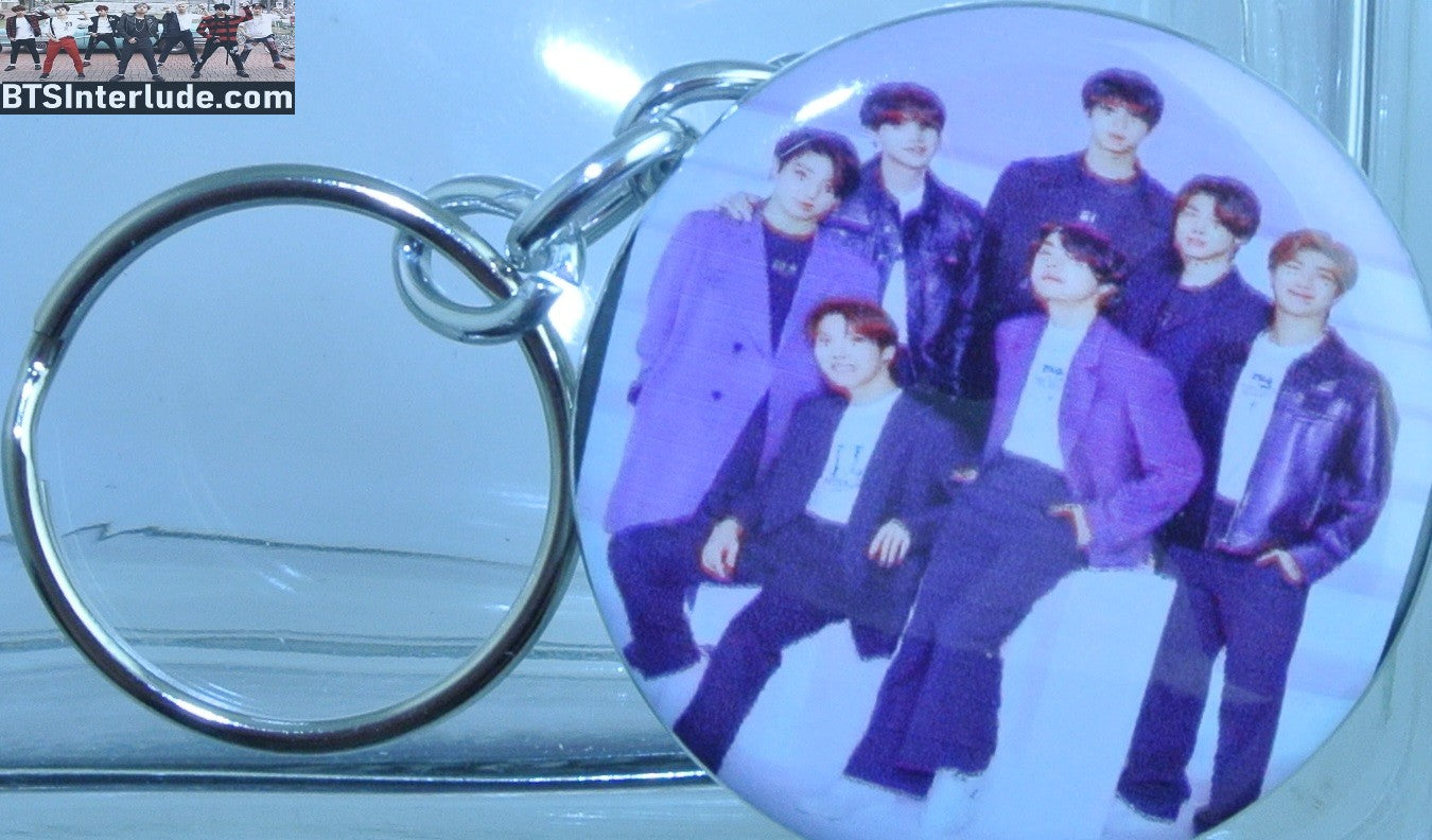 BTS KEYCHAIN BUTTON GROUP PURPLE SUITS JUNGKOOK V JIMIN RM J-HOPE SUGA JIN KEYRING KEY CHAIN RING