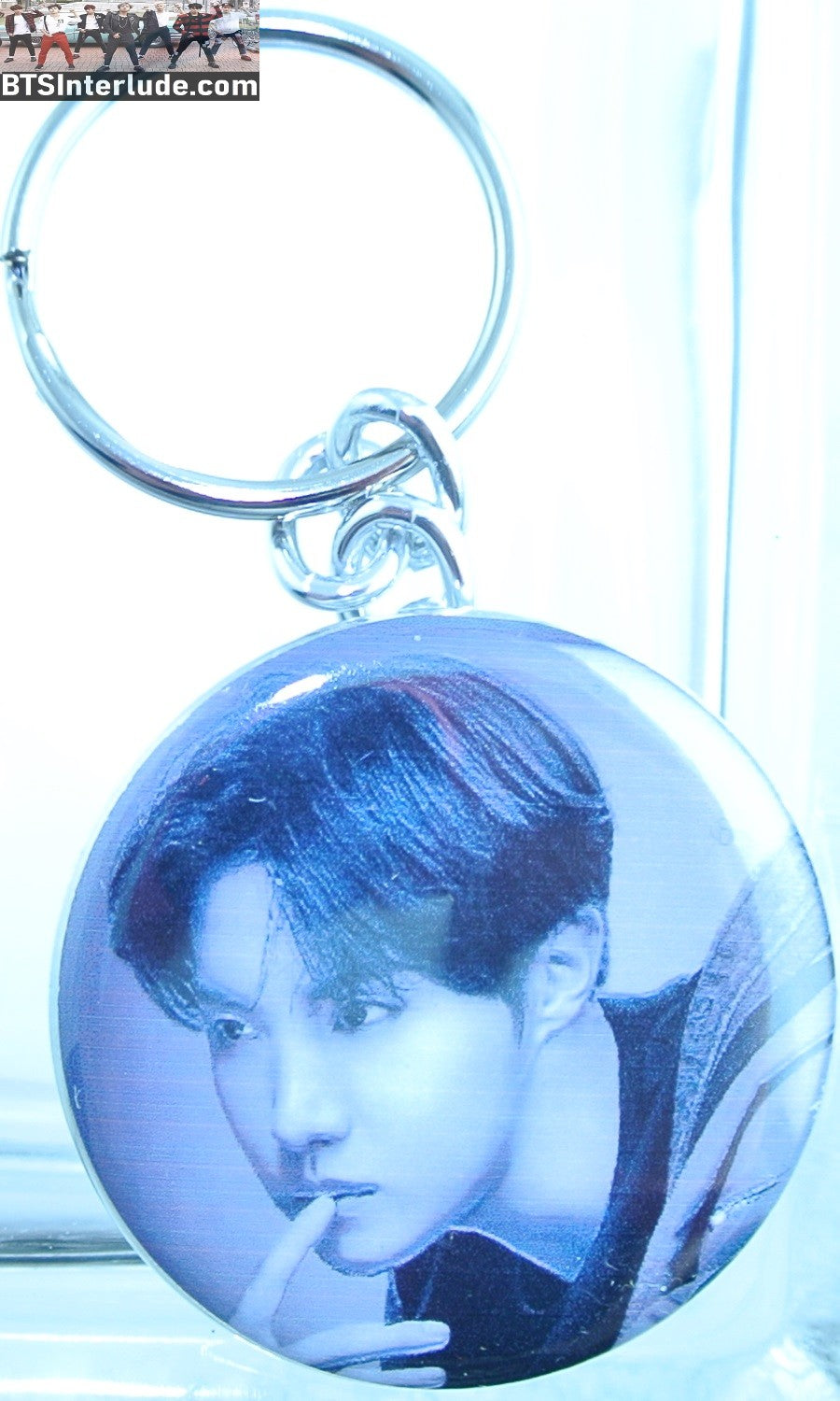 BTS KEYCHAIN BUTTON J-HOPE JUNG HOSEOK 정호석 BLACK WHITE FILA AD PROFILE KEYRING KEY RING CHAIN