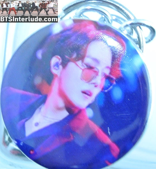 BTS KEYCHAIN BUTTON J-HOPE JUNG HOSEOK 정호석 PURPLE SUIT SUNGLASSES KEYRING KEY RING CHAIN