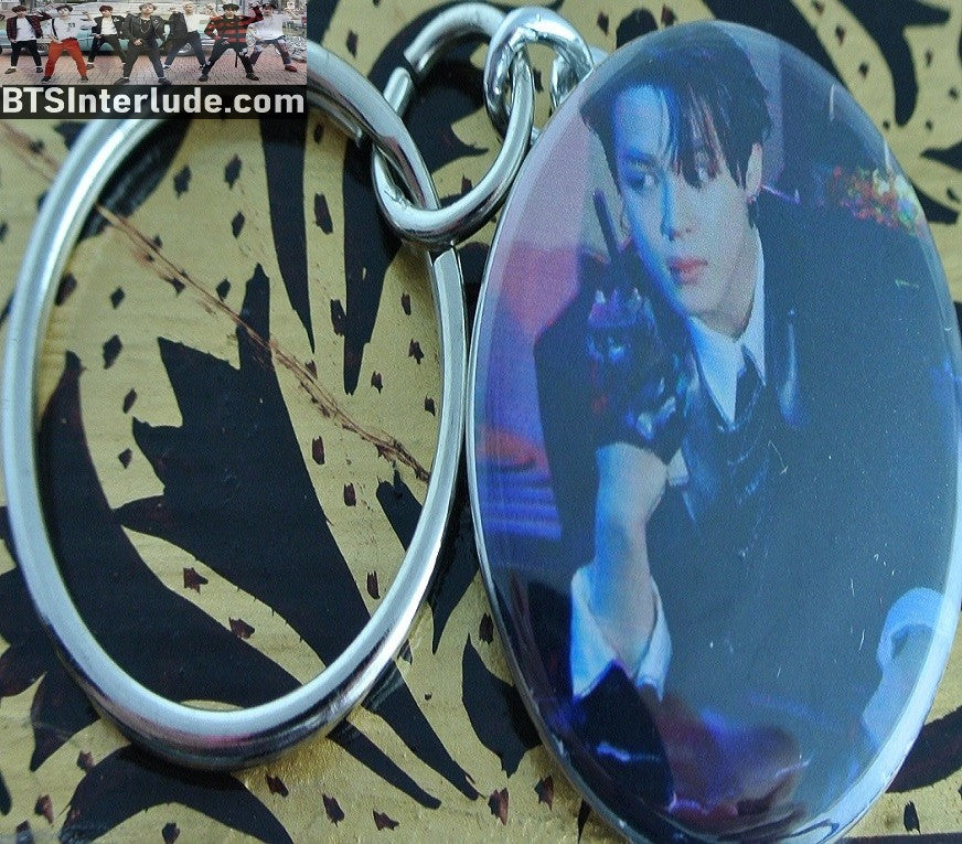 BTS KEYCHAIN BUTTON PARK JIMIN 박지민 2022 SEASONS GREETINGS ALLEY CAT RADIO KEYRING KEY CHAIN RING