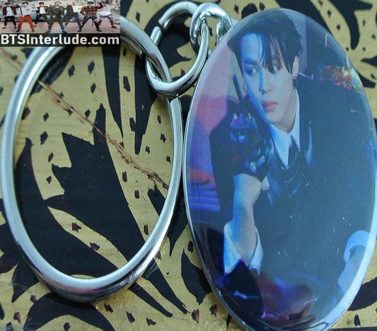 BTS KEYCHAIN BUTTON PARK JIMIN 박지민 2022 SEASONS GREETINGS ALLEY CAT RADIO KEYRING KEY CHAIN RING