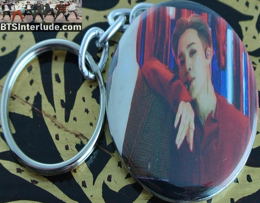 BTS KEYCHAIN BUTTON PARK JIMIN 박지민 FILTER RED SUIT KEYRING KEY CHAIN RING