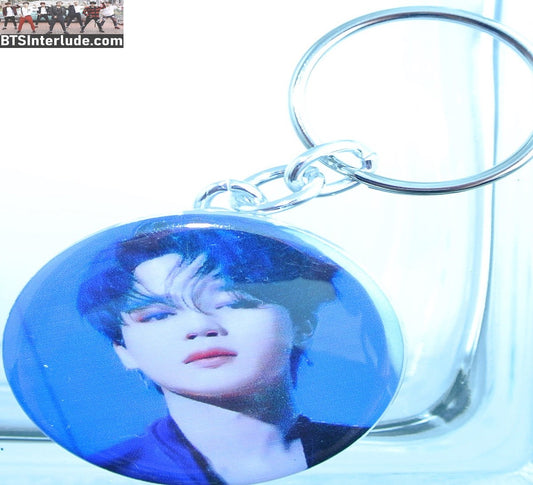 BTS KEYCHAIN BUTTON PARK JIMIN 박지민 PURPLE SUIT MOTS 7 MAP OF THE SOUL KEYRING KEY CHAIN RING