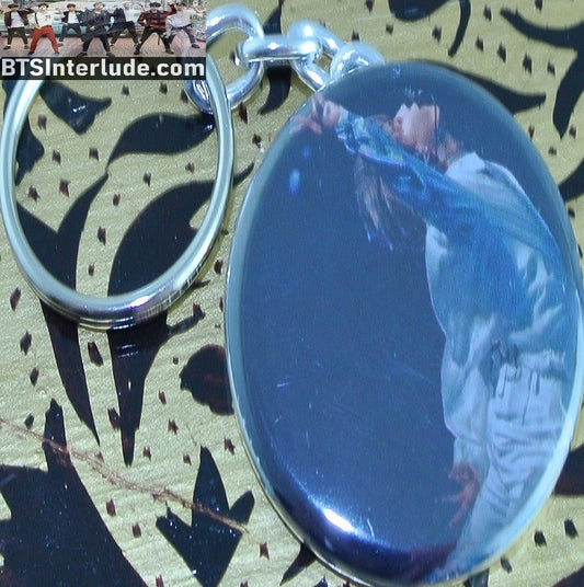 BTS KEYCHAIN BUTTON PARK JIMIN 박지민 WHITE OUTFIT BACK BEND KEYRING KEY CHAIN RING
