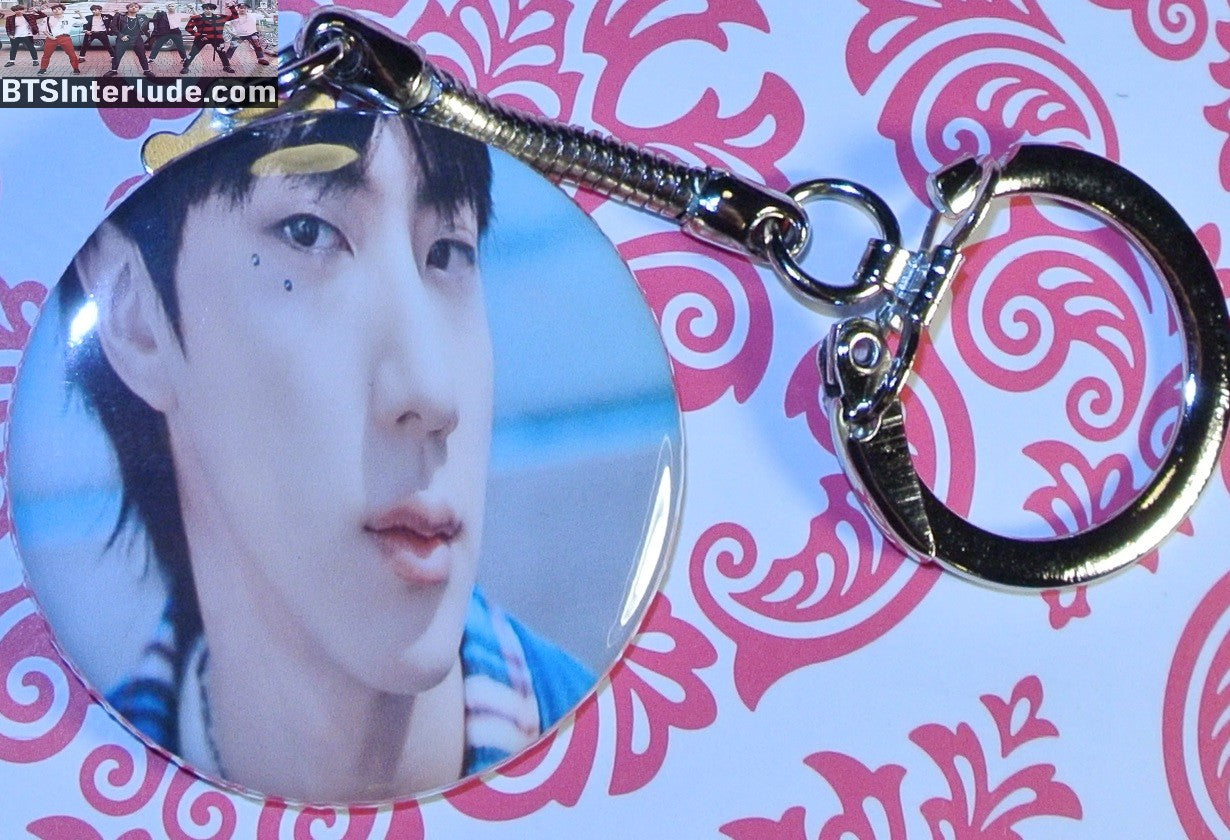 BTS KEYCHAIN BUTTON JIN KIM SEOKJIN 김석진 HAPPY I'LL BE THERE KEYRING KEY RING CHAIN