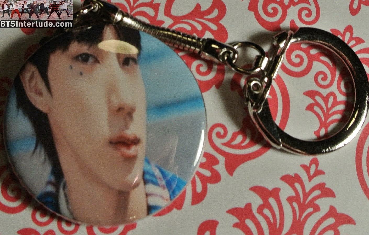 BTS KEYCHAIN BUTTON JIN KIM SEOKJIN 김석진 HAPPY I'LL BE THERE KEYRING KEY RING CHAIN