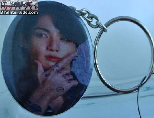 BTS KEYCHAIN BUTTON JEON JUNGKOOK 전정국 HAND ON CHIN KEYRING KEY CHAIN RING