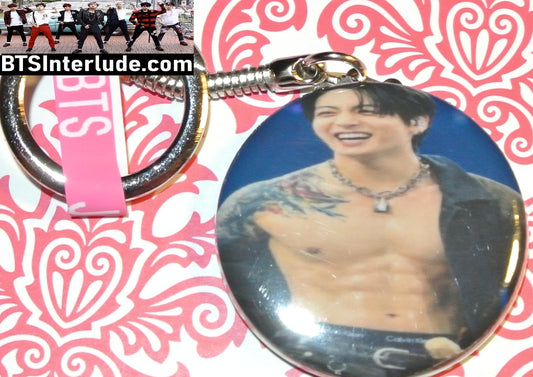 BTS KEYCHAIN BUTTON JEON JUNGKOOK 전정국 ARIRANG LA SOFI SHIRTLESS KEYRING KEY CHAIN RING