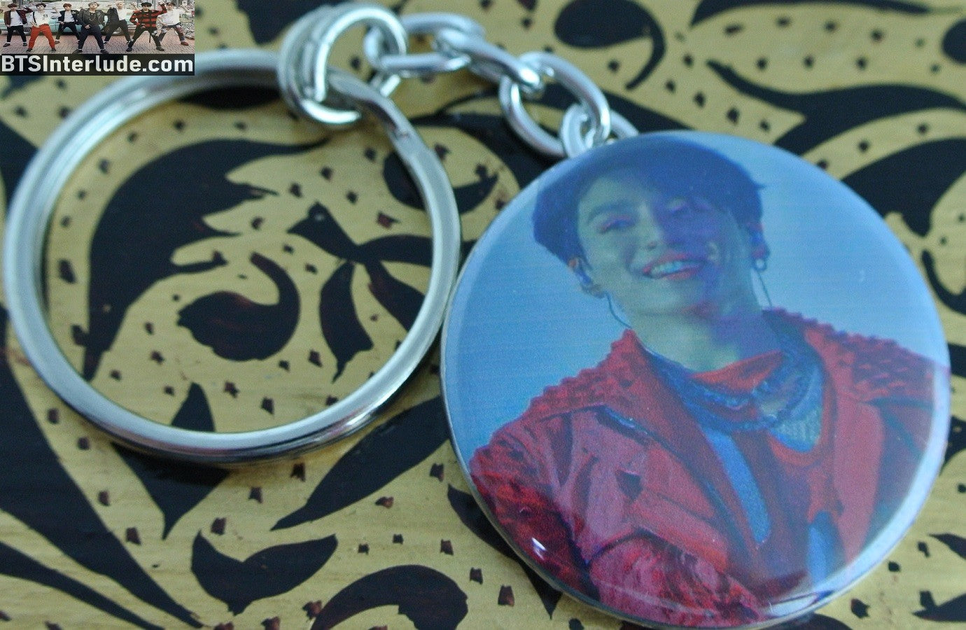 BTS KEYCHAIN BUTTON JEON JUNGKOOK 전정국 PERMISSION TO DANCE RED JACKET SMILE KEYRING KEY CHAIN RING