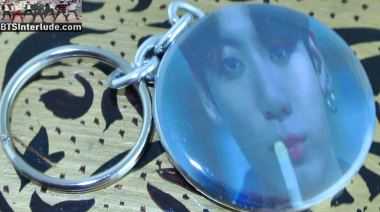 BTS KEYCHAIN BUTTON JEON JUNGKOOK 전정국 PERMISSION TO DANCE VCR POOLSTICK KEYRING KEY CHAIN RING