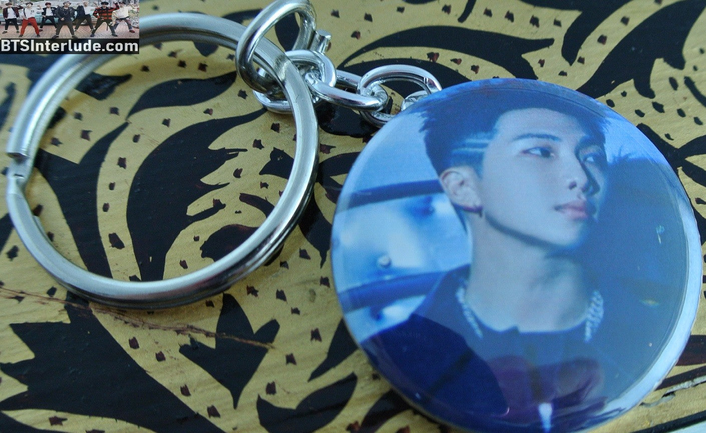 BTS KEYCHAIN BUTTON RM KIM NAMJOON 김남준 PROOF VAULT PROFILE KEYRING KEY RING CHAIN