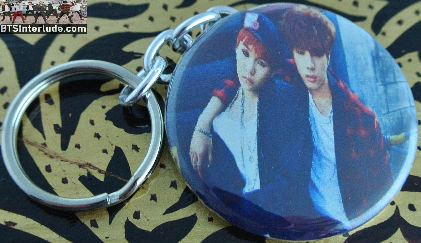 BTS KEYCHAIN BUTTON SUB-UNIT JIN KIM SEOKJIN SUGA MIN YOONGI WAR OF HORMONE KEYRING KEY CHAIN RING