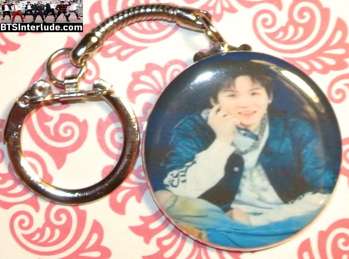 BTS KEYCHAIN BUTTON SUGA MIN YOONGI 민윤기 ARIRANG ENDING KEYRING KEY CHAIN RING