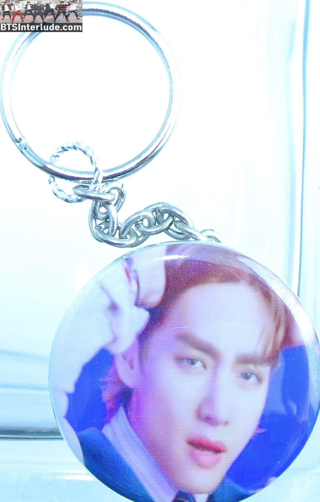 BTS KEYCHAIN BUTTON V KIM TAEHYUNG 김태형 DYNAMITE HAIR SWEEP KEYRING KEY CHAIN RING