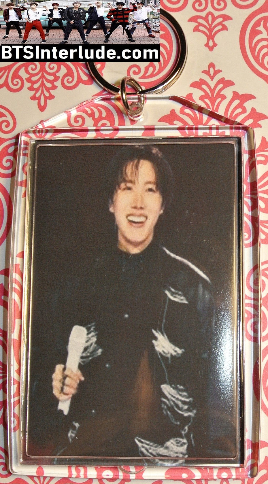 BTS KEYCHAIN ACRYLIC J-HOPE JUNG HOSEOK 정호석 ARIRANG BLACK SMILE PROFILE LARGE SNAP KEYRING KEY CHAIN RING