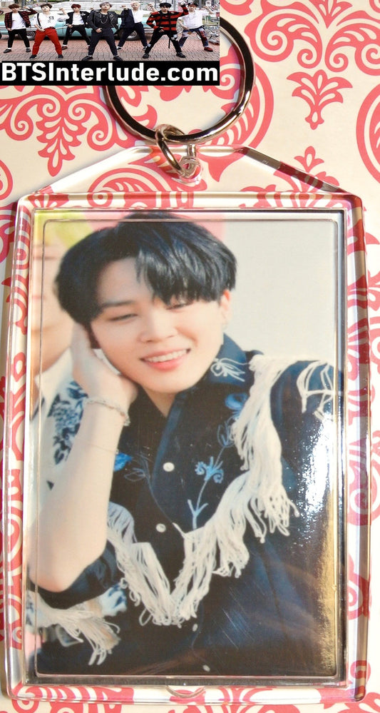 BTS KEYCHAIN PARK JIMIN 박지민 PTD PERMISSION TO DANCE MUSIC VIDEO HAND OVER EAR PROFILE LARGE SNAP KEYRING KEY CHAIN RING