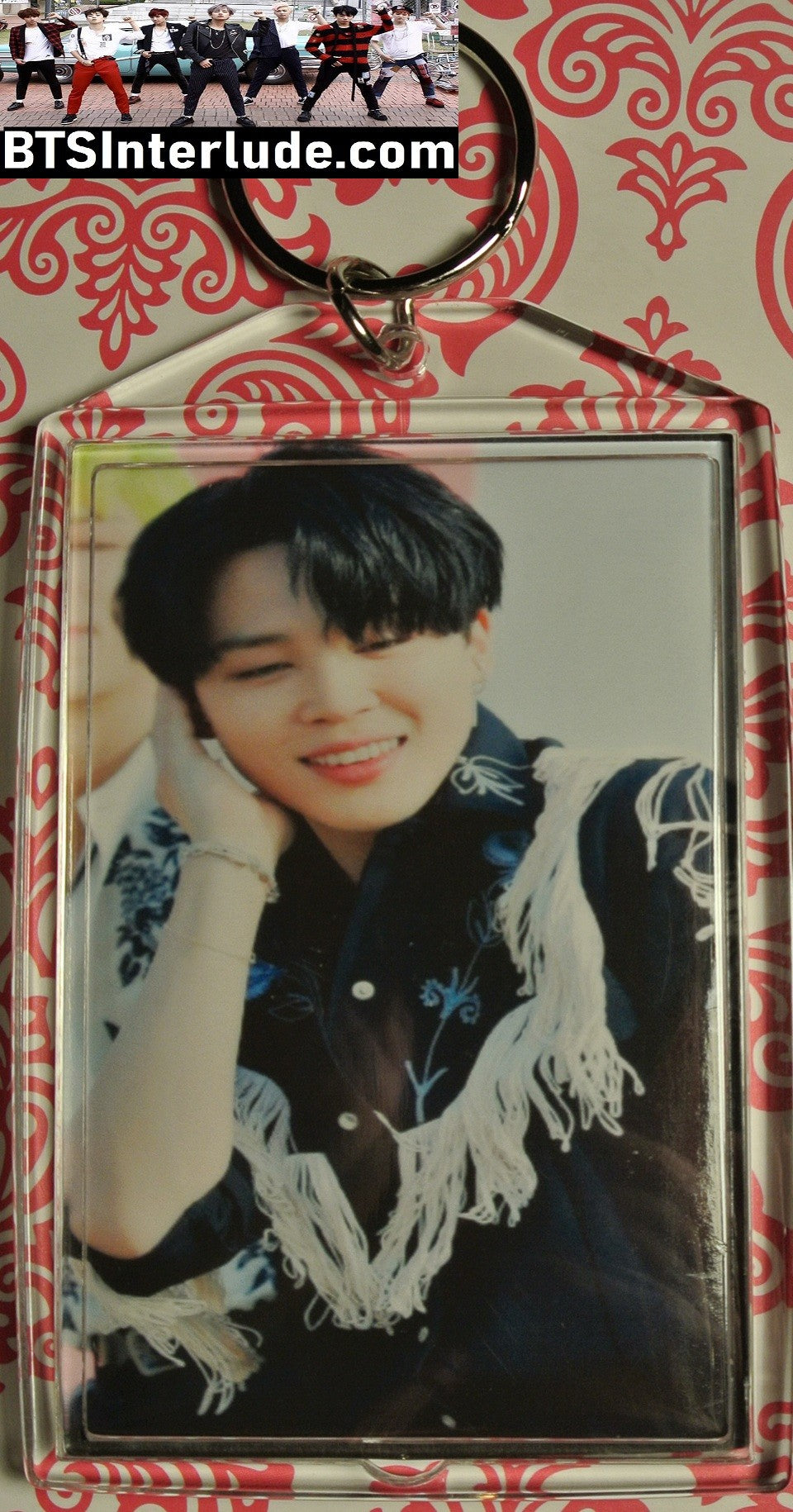 BTS KEYCHAIN PARK JIMIN 박지민 PTD PERMISSION TO DANCE MUSIC VIDEO HAND OVER EAR PROFILE LARGE SNAP KEYRING KEY CHAIN RING