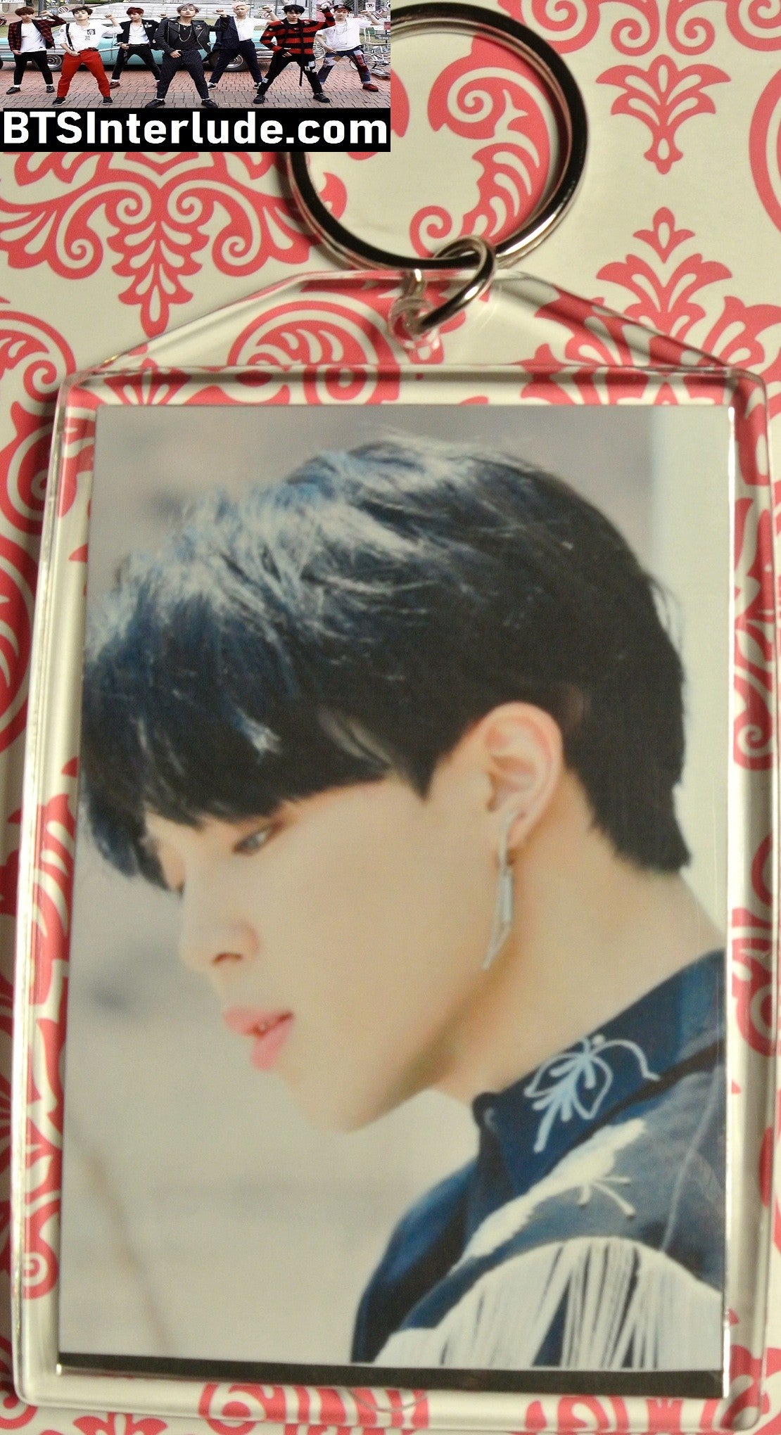 BTS KEYCHAIN PARK JIMIN 박지민 PTD PERMISSION TO DANCE MUSIC VIDEO HAND OVER EAR PROFILE LARGE SNAP KEYRING KEY CHAIN RING