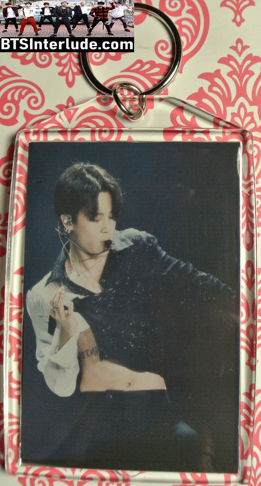 BTS KEYCHAIN PARK JIMIN 박지민 PTD PERMISSION TO DANCE LA WHITE SERENDIPITY PERFORMANCE SHIRT UP TATTOO LARGE SNAP KEYRING KEY CHAIN RING