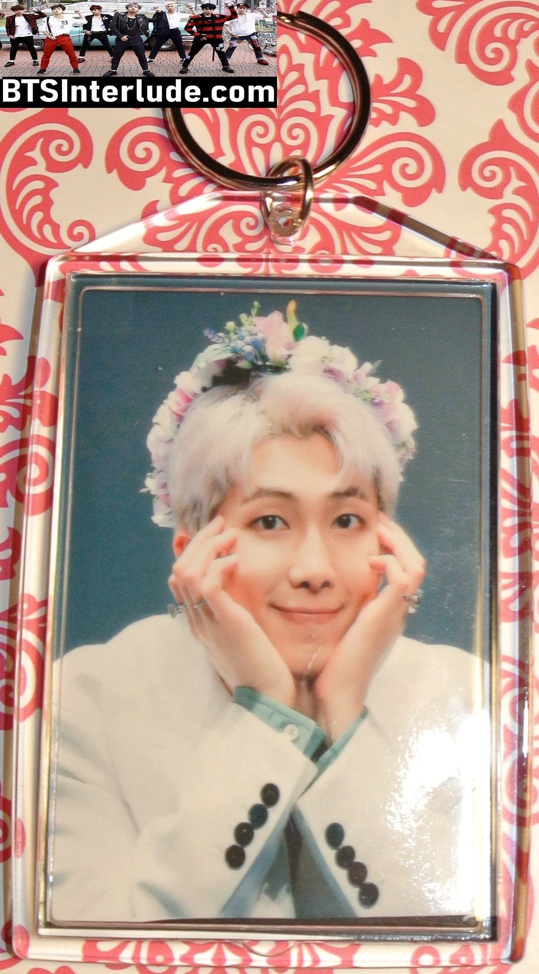 BTS KEYCHAIN ACRYLIC RM KIM NAMJOON 김남준 THOUGHTFUL FLOWER TIARA KEYRING KEY CHAIN RING