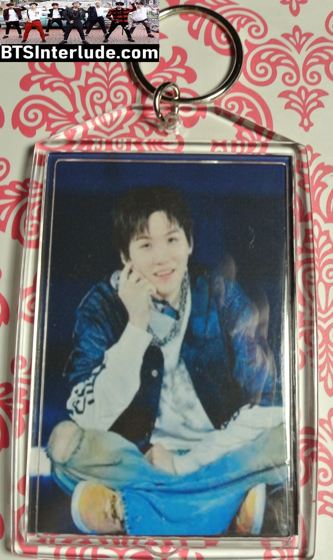 BTS KEYCHAIN ACRYLIC SUGA MIN YOONGI 민윤기 ARIRANG ENDING LARGE SNAP KEYRING KEY CHAIN RING
