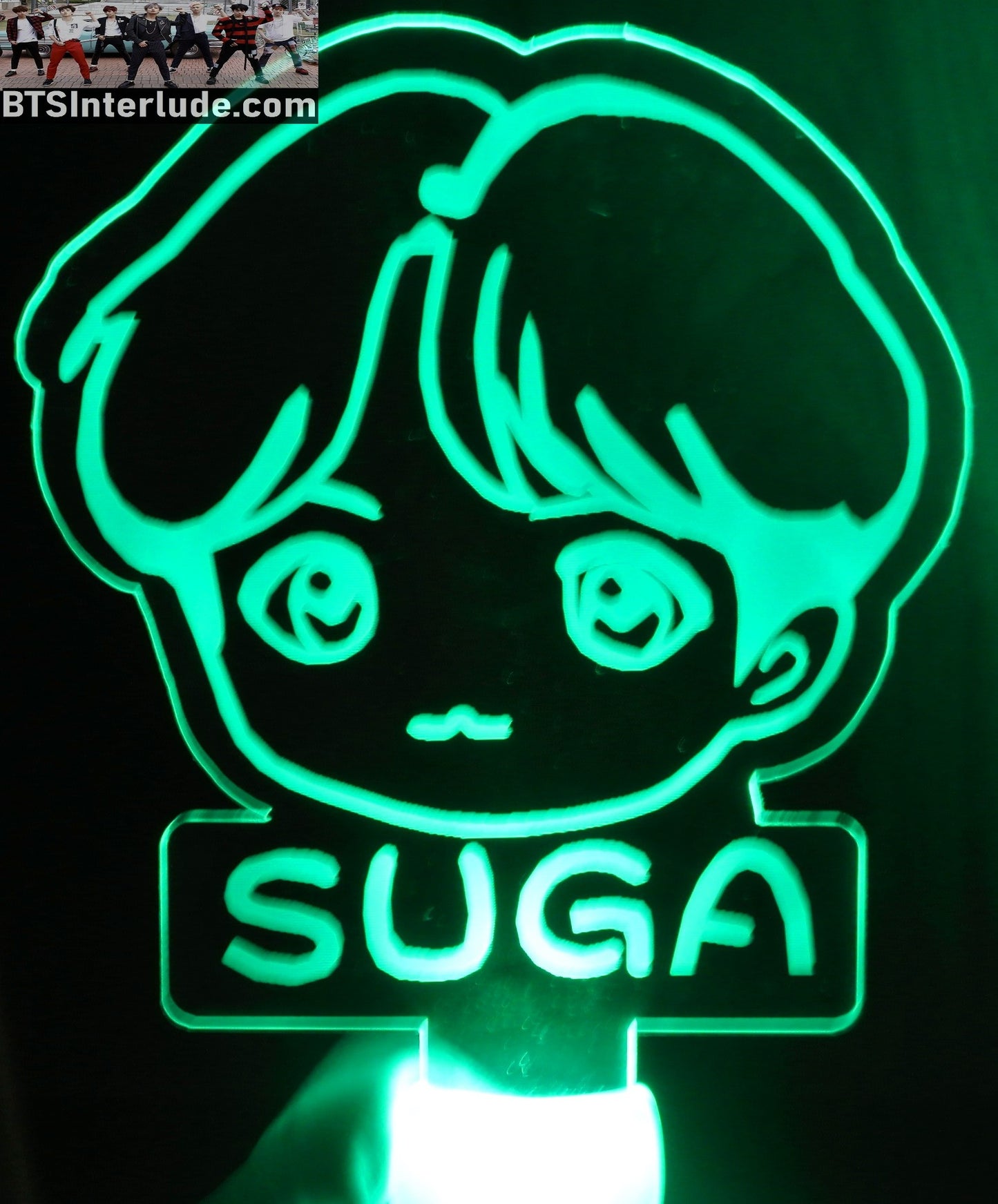 BTS SLOGAN LIGHT UP SUGA MIN YOONGI 민윤기 8 COLOR SIGN FANSITE BANNER LIMITED EDITION